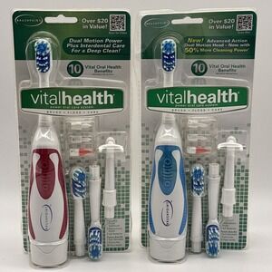 2- Premier Valve Power Oral care system Brush floss care Red Blue